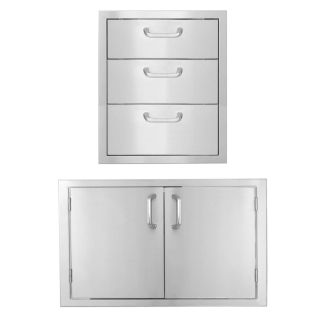 BBQ Direct Outdoor 2-piece Kitchen Set With 32-Inch Double Access Doors and 16-Inch Triple Access Drawer