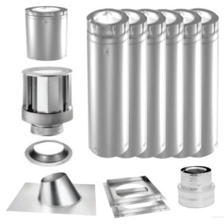 Napoleon 4" x 6 5/8" DuraVent 25ft Vertical Vent Kit - 46DVANAPKIT-25