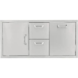 BBQ Direct Universal 42-Inch Door, Double Drawer & Roll-Out Trash Bin Combo - BBQ-260-DDC-42TR