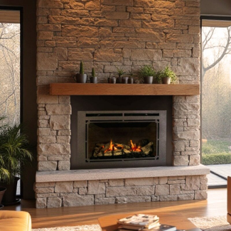 33-Inch Gas Insert for Fireplaces Direct Vent 26K BTU Includes Remote & Blower by Breckwell - BH2818I