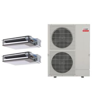Mitsubishi 36,000 BTU SEZ-AD-Series 23 SEER2 2 Zone Concealed Duct Mini Split Heat Pump System – R454B | 230V - 18 + 18