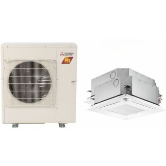 Mitsubishi 30,000 BTU SEZ-AD-Series 20 SEER2 Dual Zone Ceiling Cassette Mini Split Hyper Heat Pump System – R454B | 230V - 15 + 15 - MXZ-3D30NLHZ / 2-SLZ-AF15NL