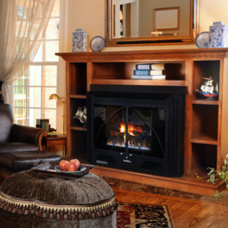 Buck Stove Contemporary 34" Ventless Gas Fireplace with Blower - NV 344EBLP-CONTMP/NV 344EBNAT-CONTMP