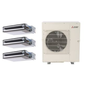 40,500 BTU Mitsubishi M-Series 19.3 SEER2 Three Zone Ceiling Cassette Mini Split Heat Pump System