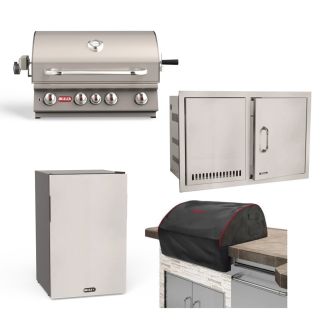 Bull Angus 30-Inch 4-Burner Built-In Gas Grill & Outdoor Kitchen Package - 47628 / 47629