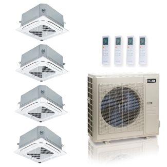 55000 BTU 22 SEER2 ACIQ Standard 4-Zone Ceiling Cassette Mini Split System | R454B | 230v - 9+9+9+12 - ES-55Z-M6C / ACIQ-09CC-HH-MC-3 / ACIQ-12CC-HH-MC