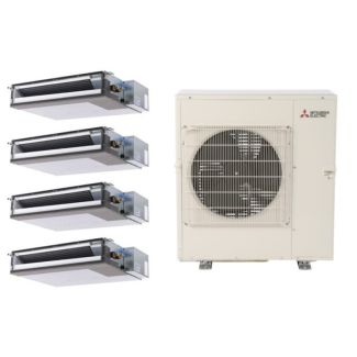Mitsubishi 42,000 BTU SEZ-AD-Series 19.3 SEER2 4 Zone Concealed Duct Mini Split Heat Pump System R454B | 230V - 12 + 12 + 12 + 12