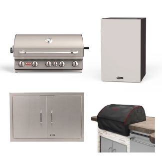 Bull Brahma 38-Inch 5-Burner Built-In Gas Grill & Outdoor Kitchen Package - 57568 / 57569