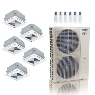 55000 BTU 22.2 SEER2 ACIQ Extreme 5-Zone Ceiling Cassette Mini Split System | R454B | 230v - 9+9+9+9+9 - ACIQ-55Z-HH-M6C / ACIQ-09CC-HH-MC-5