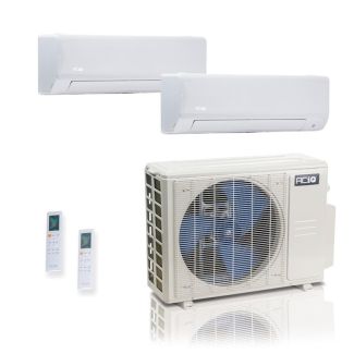 18,000 BTU ACiQ Standard 25.1 SEER2 Dual Zone Wall Mount Mini Split Heat Pump System - R454B | 230v - 6+9