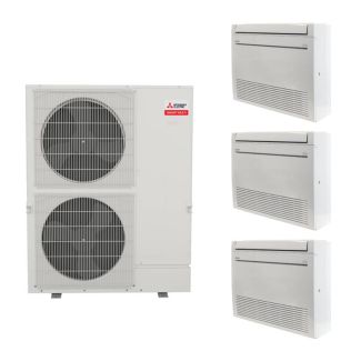 Mitsubishi 42,000 BTU SEZ-AD-Series 21.5 SEER2 3 Zone Floor Mount Mini Split Hyper Heat Pump System - R454B | 230V - 9 + 9 + 9