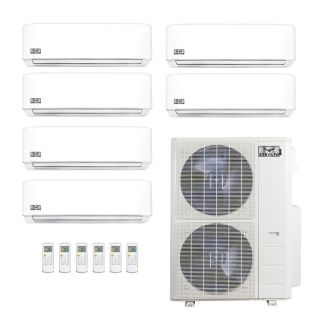 48,000 BTU Stealth DIYCOOL 21.8 SEER2 6‑Zone Wall Mount Mini Split Heat Pump System – R454B | 230V – 6 + 6 + 6 + 6 + 6 + 6 - EZ-48Z-M5B / EZ-06W-MB-6