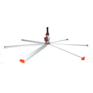 High Performance 700 Series 10Ft HVLS Ceiling Fan Gear Box Motor 68,134 CFM Covers 10000 Sq Ft 110/120v 1 Phase with Digital Control - 7101607111