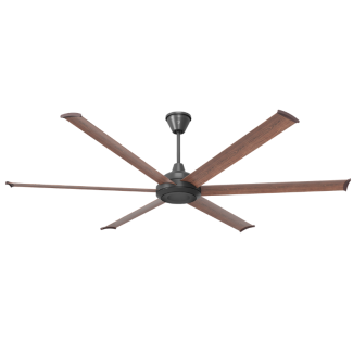Big Ass Fans Bison 84" Black Motor Smart Indoor/Outdoor Walnut Ceiling Fan with Wifi Enable - BS1-84BN-01