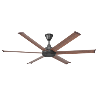 Big Ass Fans Bison 72" Black Motor Smart Indoor/Outdoor Walnut Ceiling Fan with Wifi Enable - BS1-72BN-01