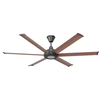 Big Ass Fans Bison 72" Black Motor Smart Indoor/Outdoor Walnut Ceiling Fan with Wifi Enable and LED light - BS1-72BN-03