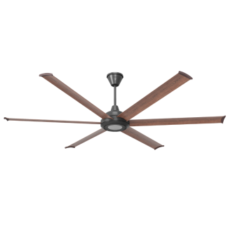 Big Ass Fans Bison 84" Black Motor Smart Indoor/Outdoor Walnut Ceiling Fan with Wifi Enable and LED light - BS1-84BN-03