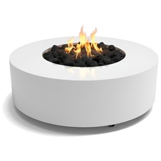 HPC AGNI 48" Steel Gas Fire Pit with CSA Certified Match Light Ignition & Standard Burner in White - AGNI48-MLFPK-W