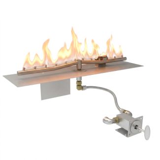 HPC Linear 24" Fire Pit Burner Kit with Flat Pan & CSA Certified Match Light Ignition & Torpedo Burner - TOR-MLFPK24-LF