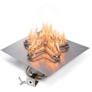 HPC Square 18" Match Light Fire Pit Burner Kit with Flat Pan & Match Light & Penta Burner - MLFPK18SQ