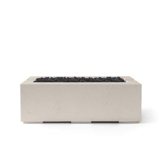 HPC Avera 48" Linear Concrete Gas Fire Pit with CSA Certified Match Light Ignition In Clay with Black Lava Rock & Torpedo Burner - TOR-AVER48-CLBL-MLFPK
