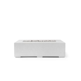 HPC Sonoma 72" Linear Concrete Gas Fire Pit in Ash with Match Light & Ivory Beach Stone - TOR-SONO72-AIB-MLFPK
