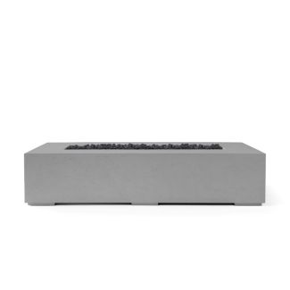 HPC Sonoma 72" Linear Concrete Gas Fire Pit in Charcoal with Match Light & Black Lava Rock - TOR-SONO72-CHBL-MLFPK