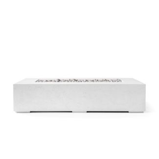 HPC Sonoma 72" Linear Concrete Gas Fire Pit in Natural with Match Light & Ivory Beach Stone - TOR-SONO72-NIB-MLFPK