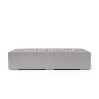 HPC Sonoma 72" Linear Concrete Gas Fire Pit in Sandstone with Match Light & Ivory Beach Stone - TOR-SONO72-SIB-MLFPK