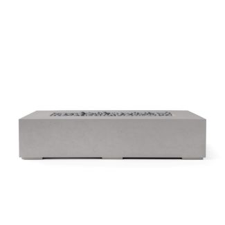 HPC Sonoma 72" Linear Concrete Gas Fire Pit in Sandstone with Match Light & Slate Beach Stone - TOR-SONO72-SBL-MLFPK