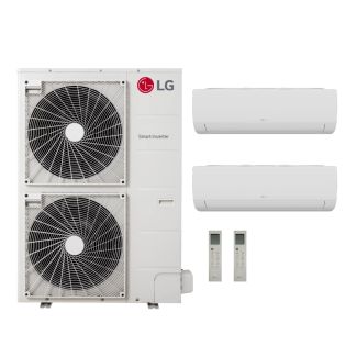 LG 48000 BTU Multi F 20.8 SEER2 Dual Zone Wall Mount Mini Split Heat Pump System - R32 | 230V -24 + 15