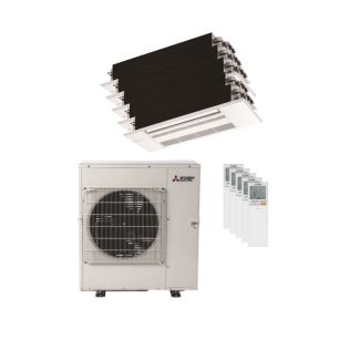 Mitsubishi 36,000 BTU MLZ-Series 19.2 SEER2 5 Zone Ceiling Cassette Mini Split Heat Pump System R454B | 230V - 6 + 6 + 6 + 6 + 6