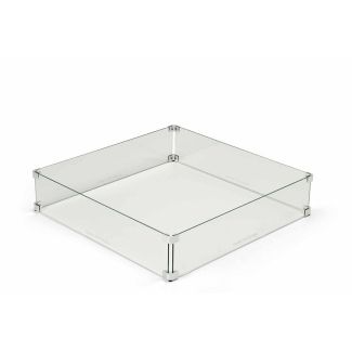 HPC 24-Inch Square x 6-Inch Glass Wind Guard For 18-Inch Fire Pits - WG25-SQ