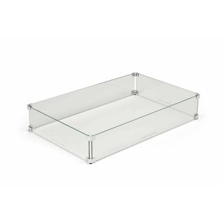 HPC 31-Inch x 19-Inch x 6-Inch Rectanular Glass Wind Guard - For 24-Inch x 12" Rectangular Fire Pits -  WG31X19-RECT