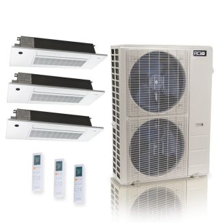 48,000 BTU ACiQ Standard 24 SEER2 3 Zone Slim Ceiling Casette Mini Split Heat Pump System - R454B | 230V - 6 + 9 + 18 - ES-48Z-M6C / SCC-06-HH-MB / SCC-09-HH-MB / SCC-18-HH-MB
