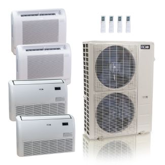 55,000 BTU ACiQ Standard 22 SEER2 4 Zone Floor Mount Mini Split Heat Pump System - R454B | 230V - 9 + 9 + 18 + 18 - ES-55Z-M6C / ACiQ-09FM-HH-MD-2 / ACiQ-18FM-HH-MD-2
