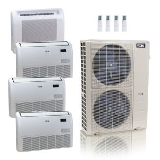 55,000 BTU ACiQ Standard 22 SEER2 4 Zone Floor Mount Mini Split Heat Pump System - R454B | 230V - 9 + 18 + 18 + 18 - ES-55Z-M6C / ACiQ-09FM-HH-MD / ACiQ-18FM-HH-MD-3