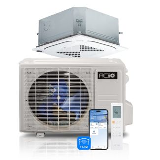 24,000 BTU ACiQ Standard 22 SEER2 Single Zone Ceiling Cassette Mini Split Heat Pump System - R454B | 230V
