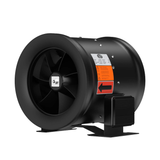 ACiQ 10 Inch Mixed Flow Inline Duct Fan - Black