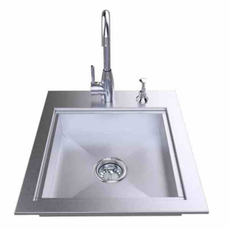 Sunstone 20" ADA Compliant Single Sink with Cover & Hot/Cold Faucet - ADASK20