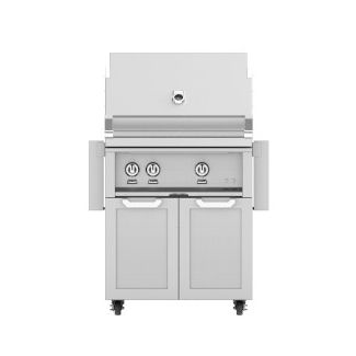 Hestan 30-Inch Gas Grill W/Sear Burner & Rotisserie On Double Door Tower Cart - GMBR30