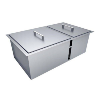 Sunstone Over/Under 34" x 12" Height Double Basin Sink w/2 Covers - B-SK34