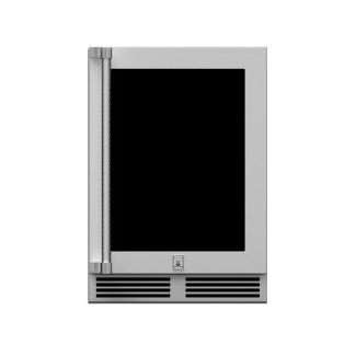 Hestan 24-Inch 5.0 Cu. Ft. Right Hinge Outdoor Rated Dual Zone Glass Door Refrigerator With Wine Storage - GRWGR24
