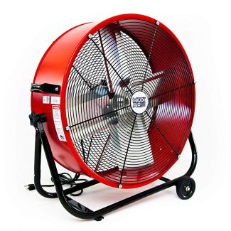 24" 2-Speed Tilting Direct Drive Steel Drum Fan, Red - BF24TFREDUPS