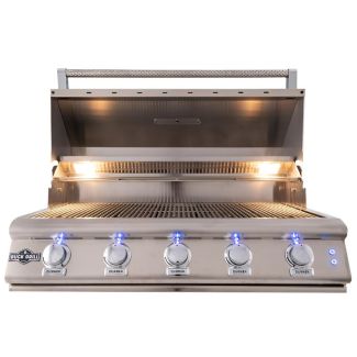 Buck Grill 40" 5 Burner Built In Stainless Steel Gas Grill with Lights + Optimized for Outdoor Kitchen Builds