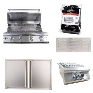 Buck Grill 32-Inch 4-Burner Built-In Gas Grill 304SS W/Lights & Outdoor Kitchen Package Options - BG 32BUCKGRILL-PKG-2