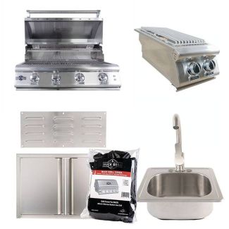 Buck Grill 32-Inch 4-Burner Built-In Gas Grill 304SS W/Lights & Outdoor Kitchen Package Options - BG 32BUCKGRILL-PKG-3