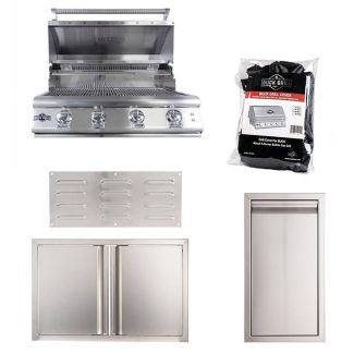 Buck Grill 32-Inch 4-Burner Built-In Gas Grill 304SS W/Lights & Outdoor Kitchen Package Options - BG 32BUCKGRILL-PKG-5