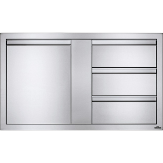 Napoleon 42" X 24" Large Single Door & Triple Drawer Combo - BI-4224-1D3DR