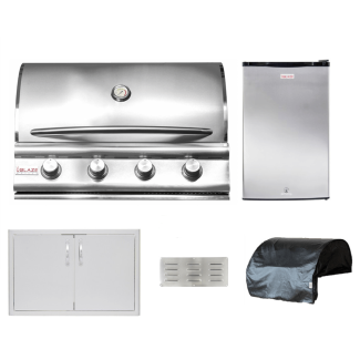 Blaze LBM 32-Inch 4-Burner Built-In Gas Grill & Outdoor Kitchen Package - BLZ-4LBM